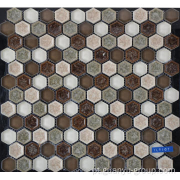 Mosaicos de porcelana de vidro Hexagon